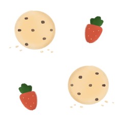 cute hand painted cookies with chocolate and strawberries seamless pattern background illustration