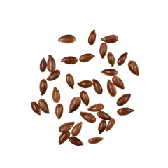 Obraz premium close up of flax seeds isolated on white background