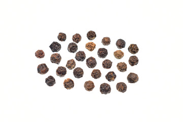 Black pepper isolated on white background with clipping path


