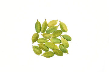 Cardamom isolated on white background