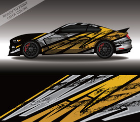 Car wrap decal design vector, custom livery race rally car vehicle sticker and tinting.