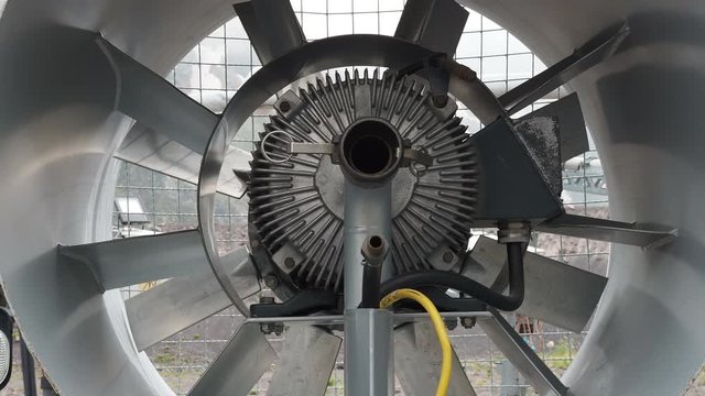 Big industrial metal electrical ventilation fan outdoor