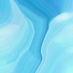beautiful square graphic with baby blue, light sea green and pale turquoise color. smooth swirl waves background illustration