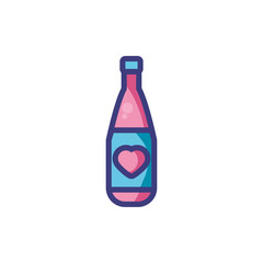 Isolated bottle with heart vector design