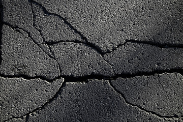 asphalt in cracks texture / abstract background cracks on asphalt road