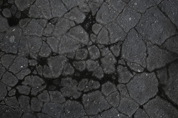 asphalt in cracks texture / abstract background cracks on asphalt road