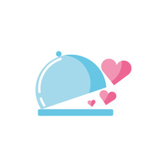 Isolated hearts and plate vector design