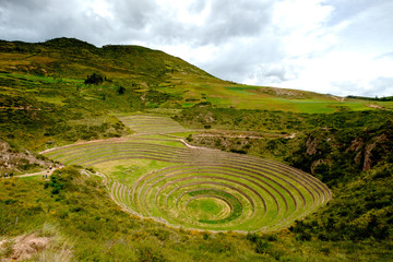 Maras and Moray ruins at daylight