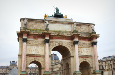 Fototapeta na wymiar Triumphal Arch at Tuileries gardens in Paris,France