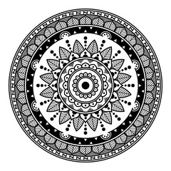 Ethnic Mandala Ornament. Arabic, Pakistan, Moroccan, Turkish, Indian, Spain motifs