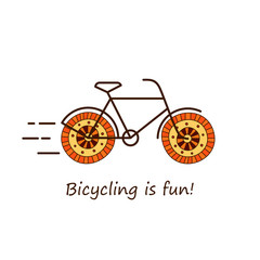 Stylish contour bicycle logo, sign or Icon for bike shop, rental business. 