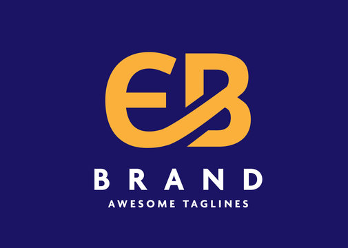 creative initial bold letter eb logo vector concept