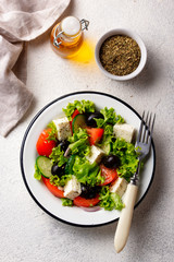 Traditional Greek salad with feta