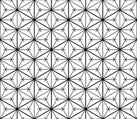 Seamless japanese pattern shoji kumiko in black lines.Diamonds grid.