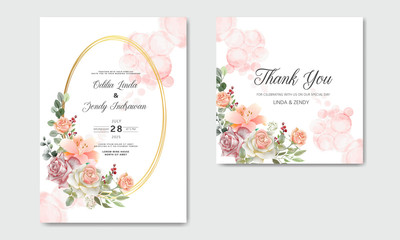 Fototapeta na wymiar beautiful and romantic wedding invitation cards