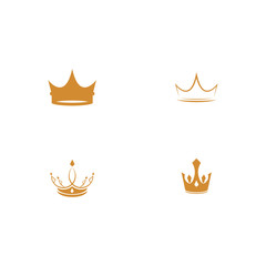 Set Crown Logo Template vector icon