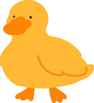 Flat colored simple yellow duck
