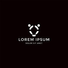 Vector logo design icon. People with lamp,bulb, idea. Modern style