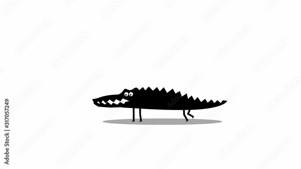 Poster animation of funny crocodile walk