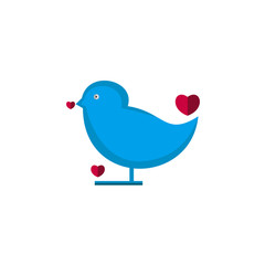 Valentine icon. Love dove flat icon.