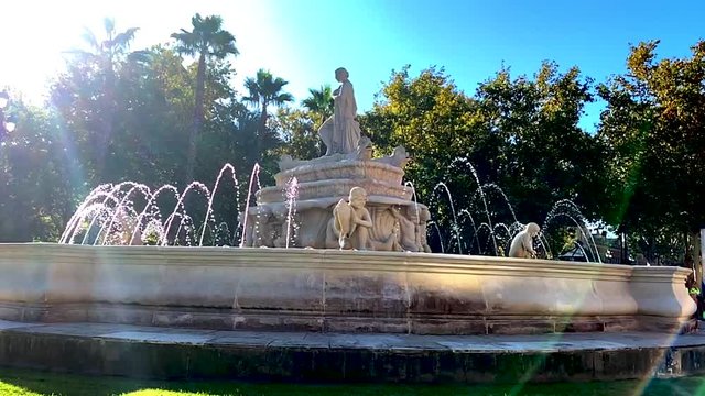 C&aacute;mara lenta Fuente Parque Mar&iacute;a Luisa Sevilla