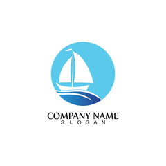 Sailing boat, Daily cruises, sea travel, vector logo-icon