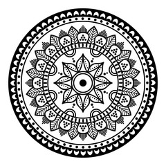 Ethnic square mandala. Hand drawn background. Can be used for coloring book, greeting card, phone case, etc. 