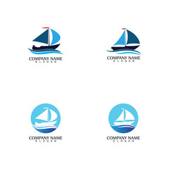 Sailing boat, Daily cruises, sea travel, vector logo-icon