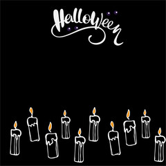 Vector handdrawn illustration. Halloween card, poster, banner invitation EPS 10