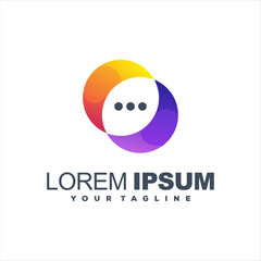 awesome gradient chat logo design