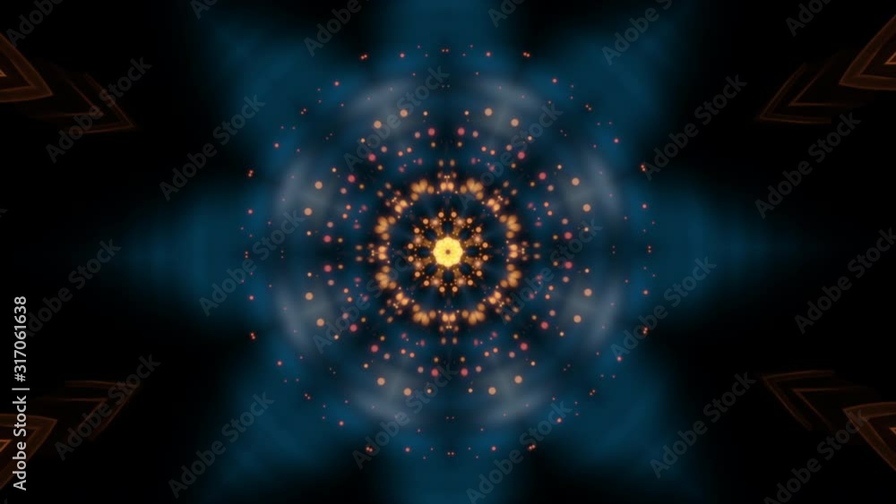 Poster abstract night club background. seamless 4k animation with blooming pattern, changing shape and boke