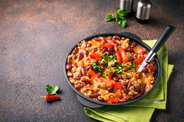 Traditional Mexican dish chili con carne