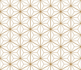 Seamless japanese pattern shoji kumiko in golden.Diamonds grid.