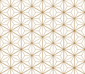 Seamless japanese pattern shoji kumiko in golden.Diamonds grid.