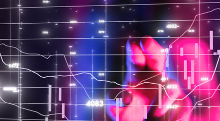 Business intelligence. Diagram - Graph Stock Trading, Investment dashboard