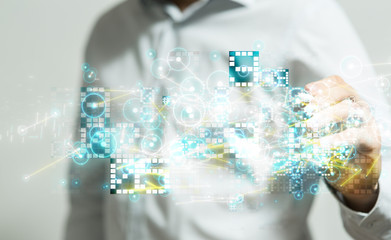 Innovation futuristic digital data binary code background technology