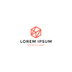 Vector logo design icon. Abstract Letter W with hexagon shape. Modern simple style