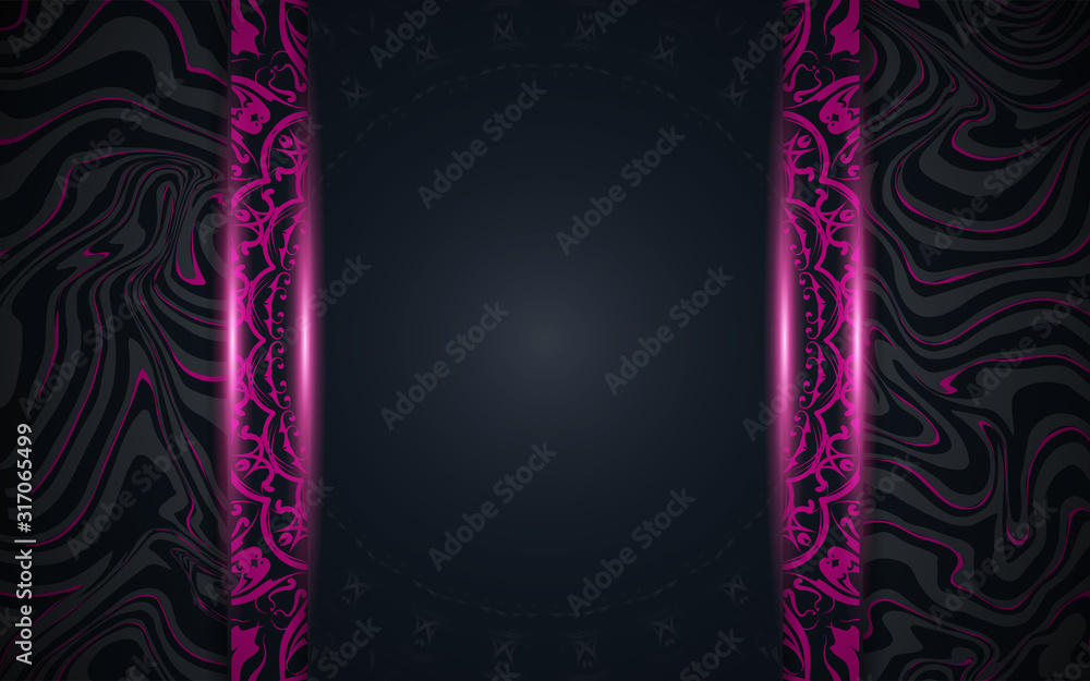 Aufkleber dark blue abstract background with paper shapes overlap layers. luxury and modern concept texture wi