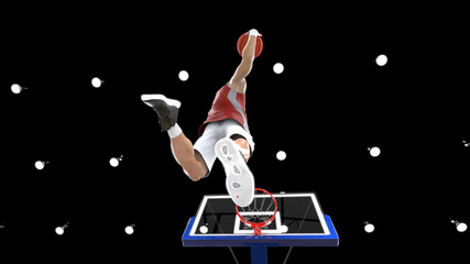 This basketball player has wings and born to dunk 3d render © bekirevren