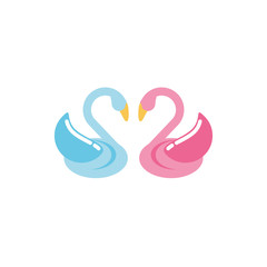 Fototapeta premium Isolated swans heart vector design