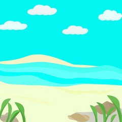 Fototapeta na wymiar summer background seaweed cartoon graphic design vector illustration 
