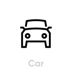 Car icon. Auto vector editable line symbol