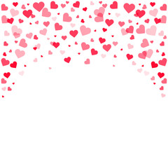 Hearts romantic background, cute Valentine design, vector illustration