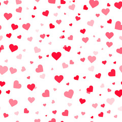 Hearts romantic seamless pattern background, cute Valentine design. Texture for wallpapers, fabric, wrap, web page backgrounds, vector illustration