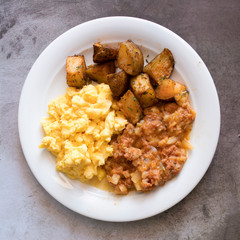 Scrambled Eggs with Corn beef Hash