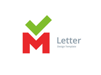 Letter M check mark logo icon design template elements