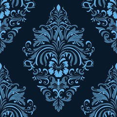 Vector damask seamless pattern element. Classical luxury old fashioned damask ornament, royal victorian seamless texture for wallpapers, textile, wrapping. Exquisite floral baroque template.