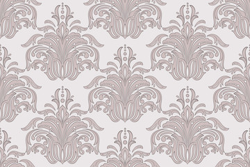 Vector damask seamless pattern element. Classical luxury old fashioned damask ornament, royal victorian seamless texture for wallpapers, textile, wrapping. Exquisite floral baroque template.