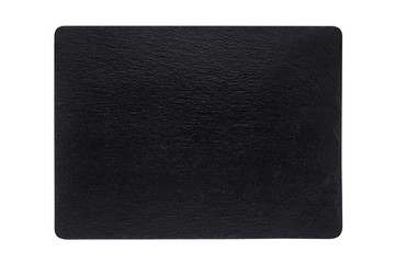 black slate plate isolated on white background