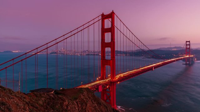 Golden Gate Bridge , San Fracisco Day to Night timelapse